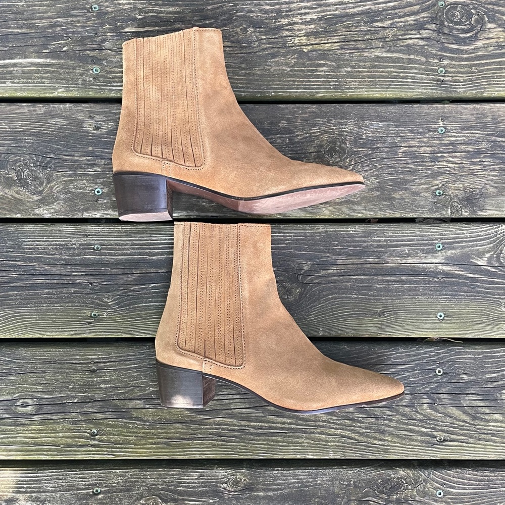 Zara Suede Western Cowboy Ankle Boots